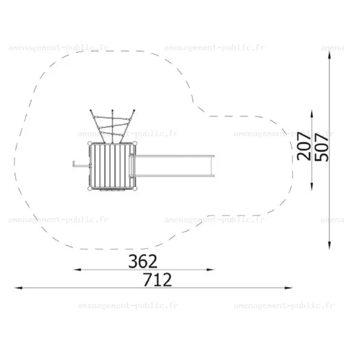 Structure pour aires de jeux extérieurs en bois de robinier